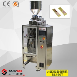 Three side seal pouch filling packing machine